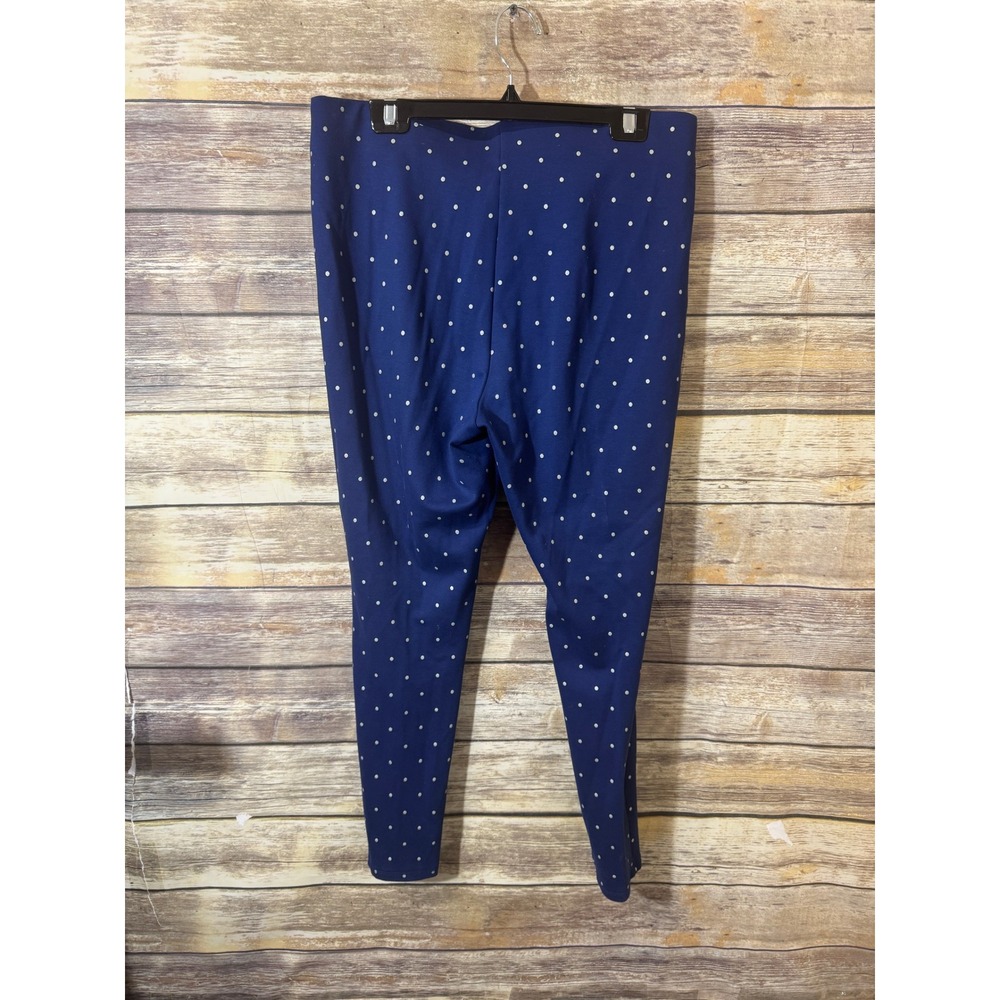Chico's Brigitte So Slimming Polka Dot Ankle Pants Navy Blue Womens Size 2 US 12 - Picture 3 of 6